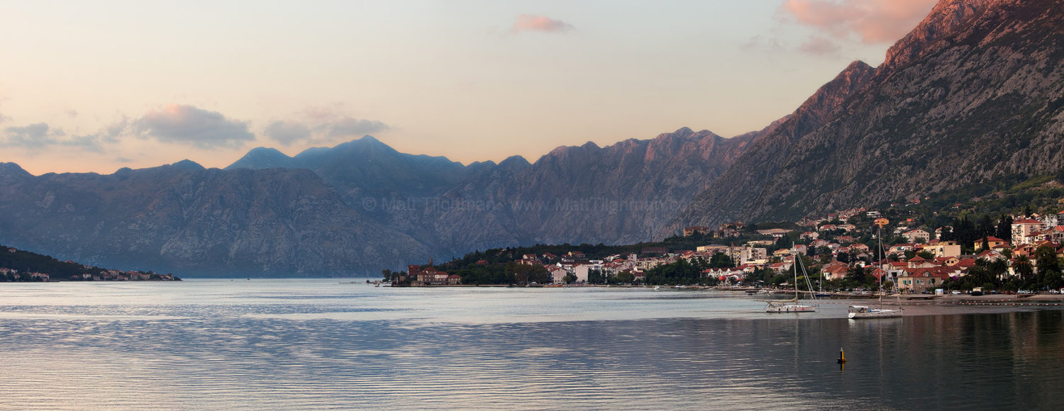 Fine art stock landscape photograph from the beautiful Dalmatian Coast region, showing the peaceful Kotor Bay, Montenegro.