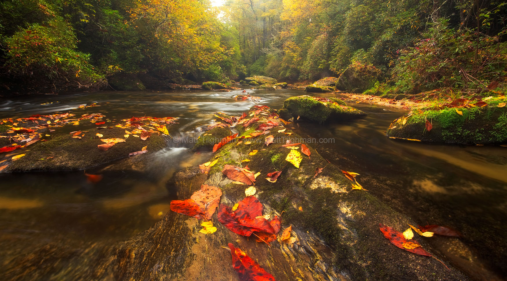 Reach Five - Chattooga River in Autumn Fine art stock landscape photograph of the Chattooga River in Autumn, one of North Carolina's few designated "wild and scenic" rivers.