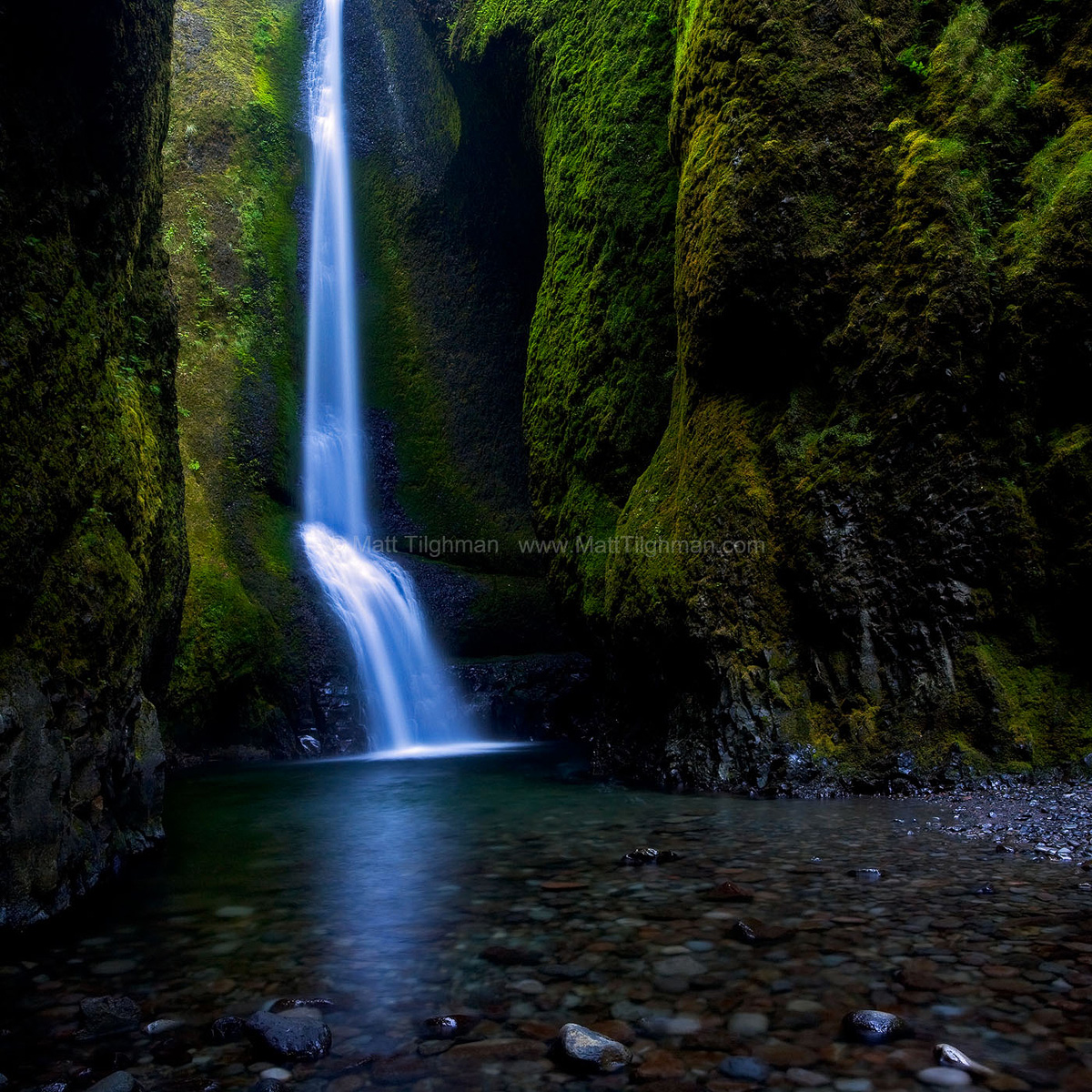 Passage Through Time - Oneonta Gorge Fine art stock photograph of Lower Oneonta Falls, located in the Oneonta Gorge, part of Oregon's Columbia River Gorge. The beautiful canyon is a lush wonderland.