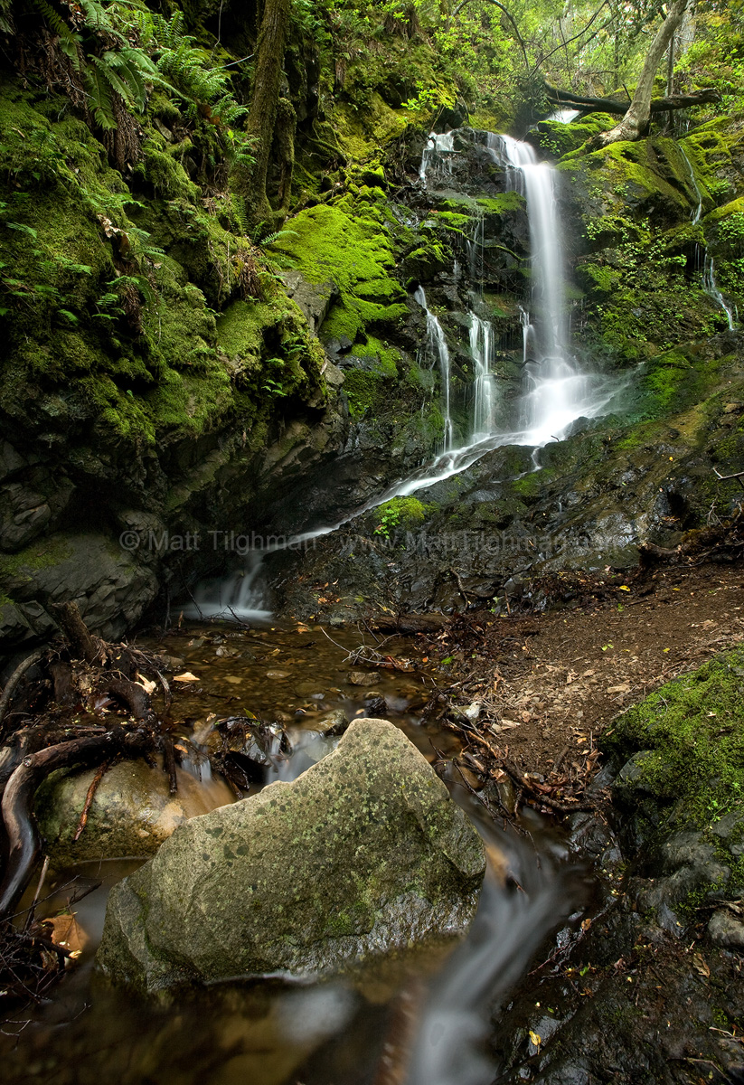 Black Rock Falls - Uvas Canyon Fine art stock photograph of Black Rock Falls, a beautiful waterfall amidst the lush green forests of Uvas Canyon, in Santa Clara California.